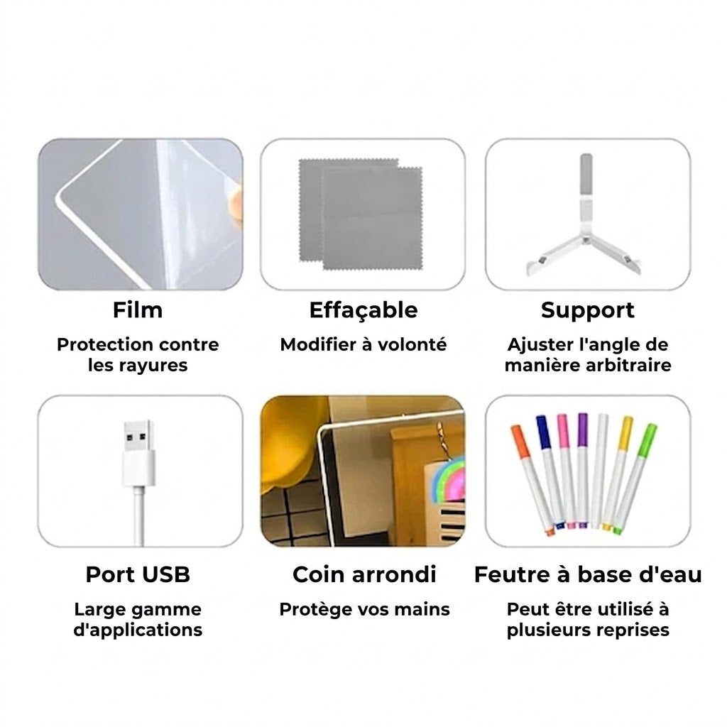 DoodleGlow™️ Tablette à dessin LED
