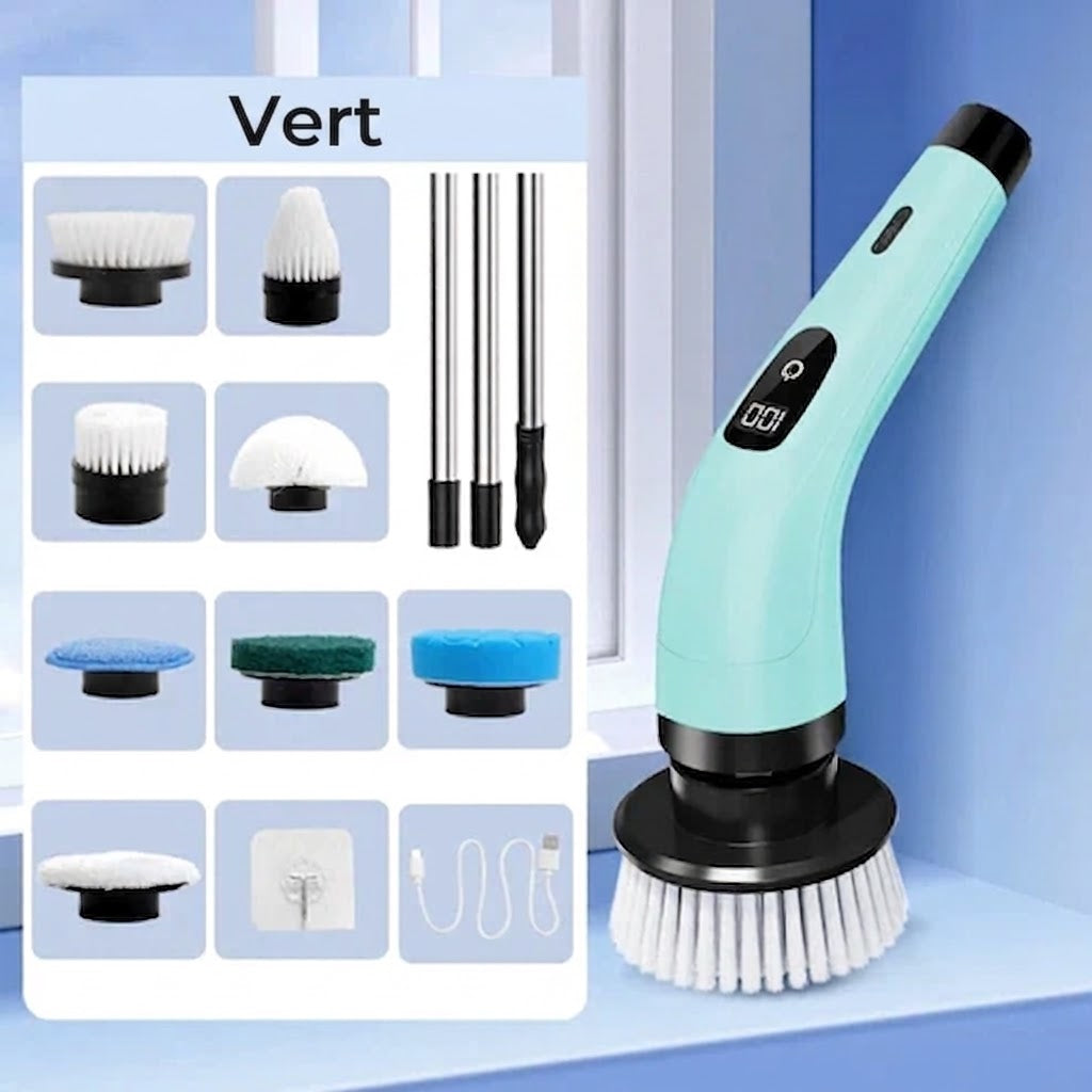Brosse de nettoyage électrique – Télescopique et ergonomique
