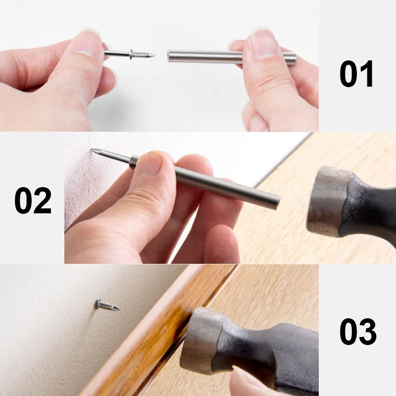 📢📢 40 % DE RÉDUCTION !! ⏰ Clous en acier au carbone pour pose sans joint – Tête en losange & revêtement anticorrosion, lot de 50 pièces avec outil pour une installation facile et durable ✨🛠️