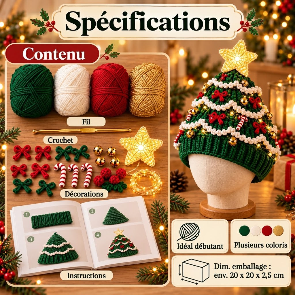 Le kit DIY le plus chaleureux de Noël – Crochetez votre propre bonnet sapin de Noël