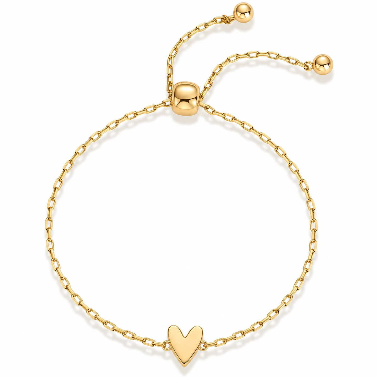 Love Bracelet Set – Bracelets cœur assortis plaqué or 14K