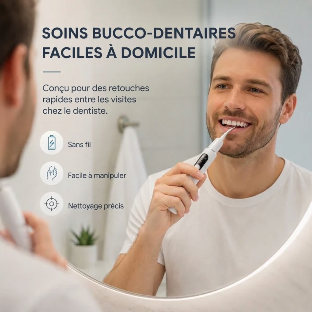 Set de nettoyeur de dents à ultrasons portable et détartreur dentaire