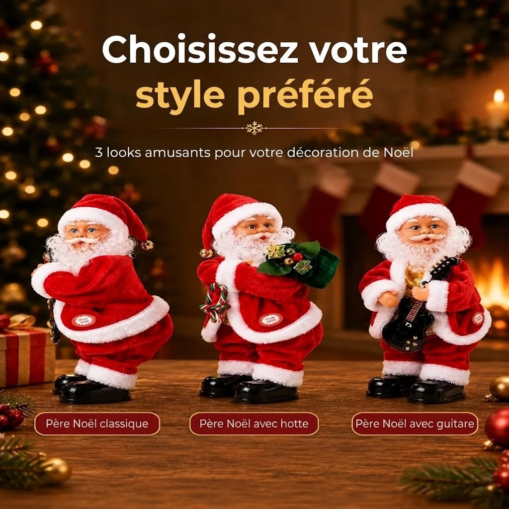 Père Noël dansant avec musique