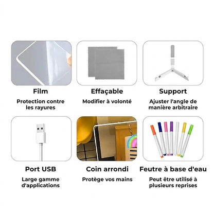 DoodleGlow™️ Tablette à dessin LED