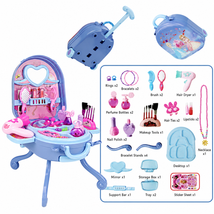 Valise coiffeuse de maquillage factice pour enfants – Coffret portable