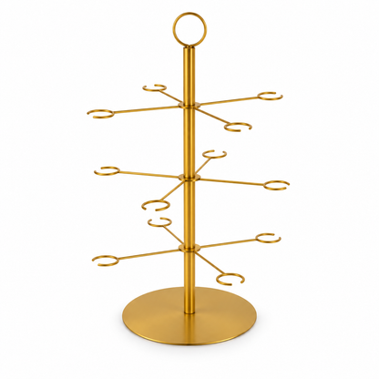 Arbre à Cocktails – Présentoir à verres luxueux à 3 niveaux