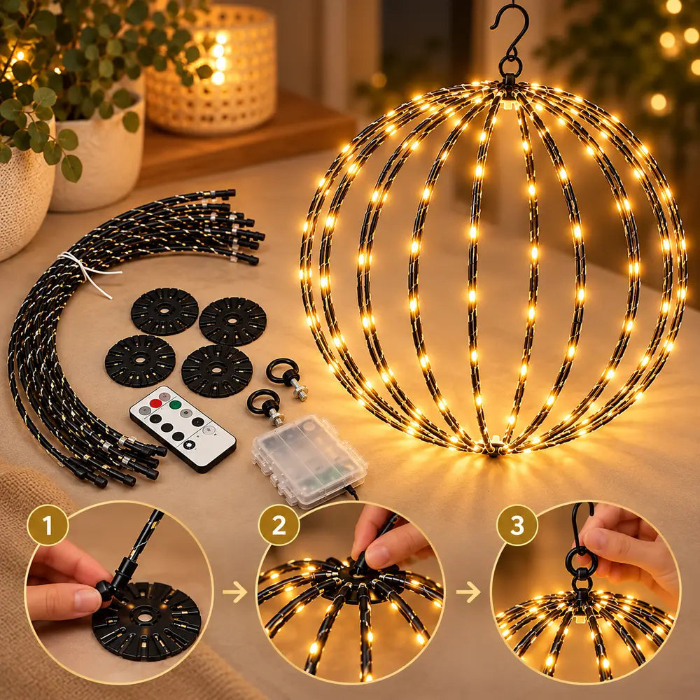 GlowBall – Globe lumineux LED à piles pour intérieur & extérieur