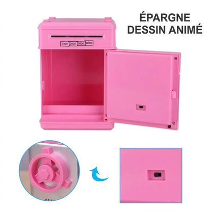 Mini tirelire distributeur automatique (ATM) – Dépôt/retrait et code PIN électronique