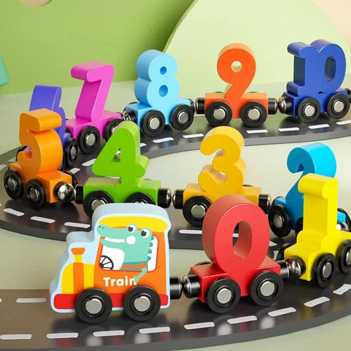 Coffret de train magnétique avec chiffres