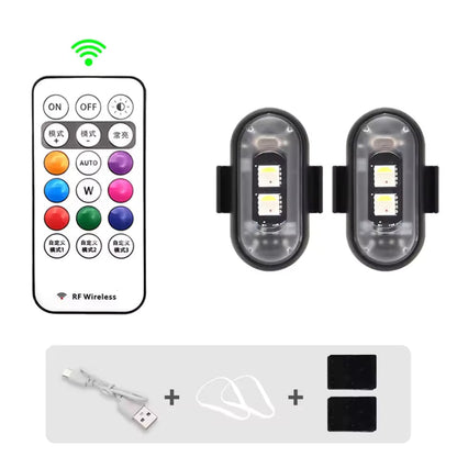 Feux stroboscopiques LED sans fil – Télécommande incluse – Lot de 2