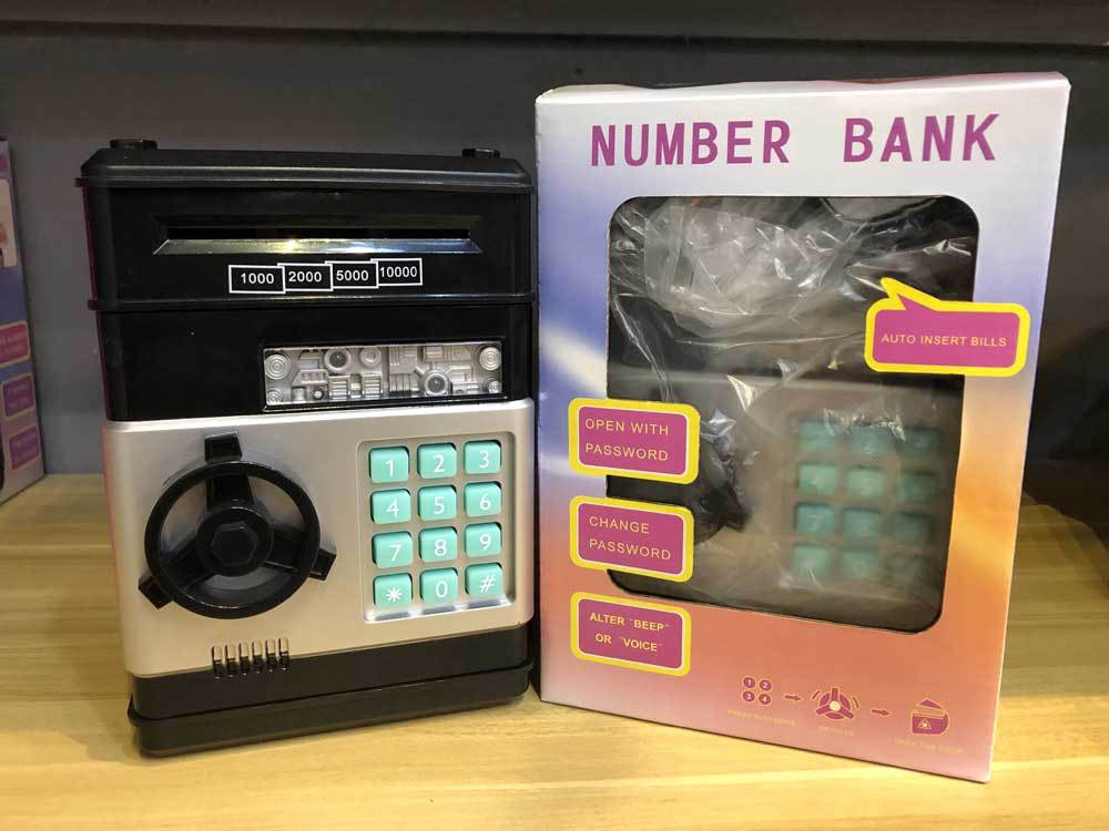 Mini tirelire distributeur automatique (ATM) – Dépôt/retrait et code PIN électronique
