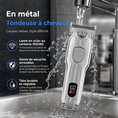 Tondeuse à cheveux professionnelle en acier au carbone