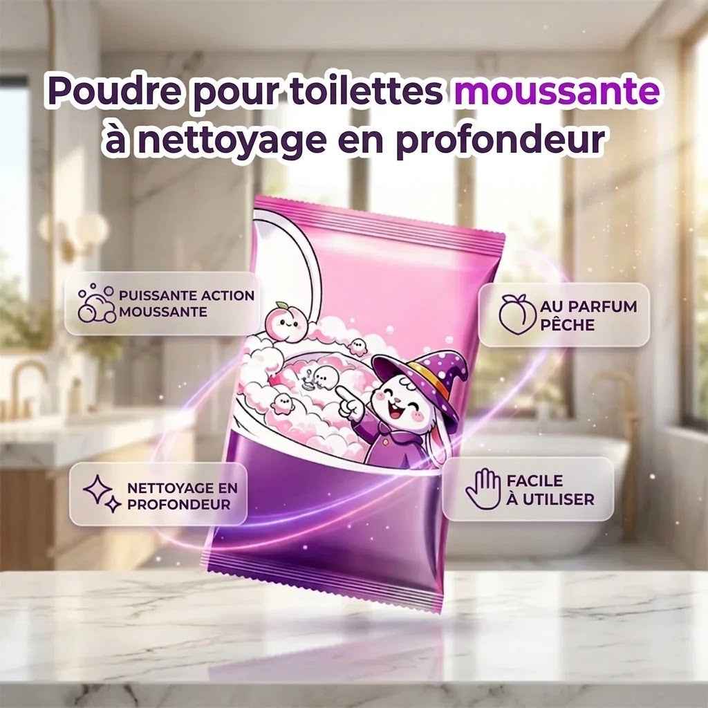 Poudre nettoyante moussante pour WC