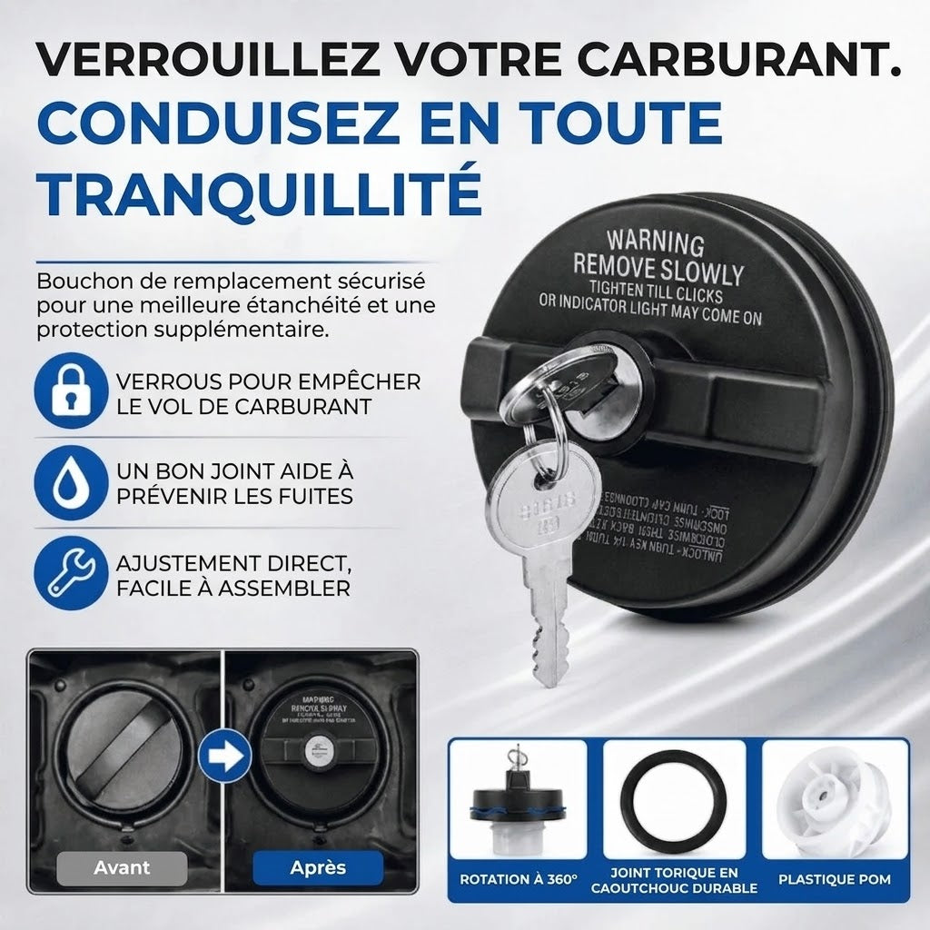 Bouchon de réservoir antivol verrouillable
