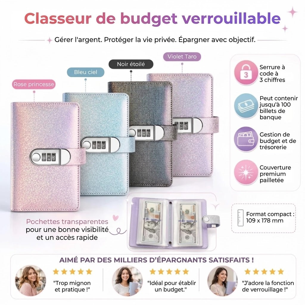 Classeur d'épargne avec cadenas à code