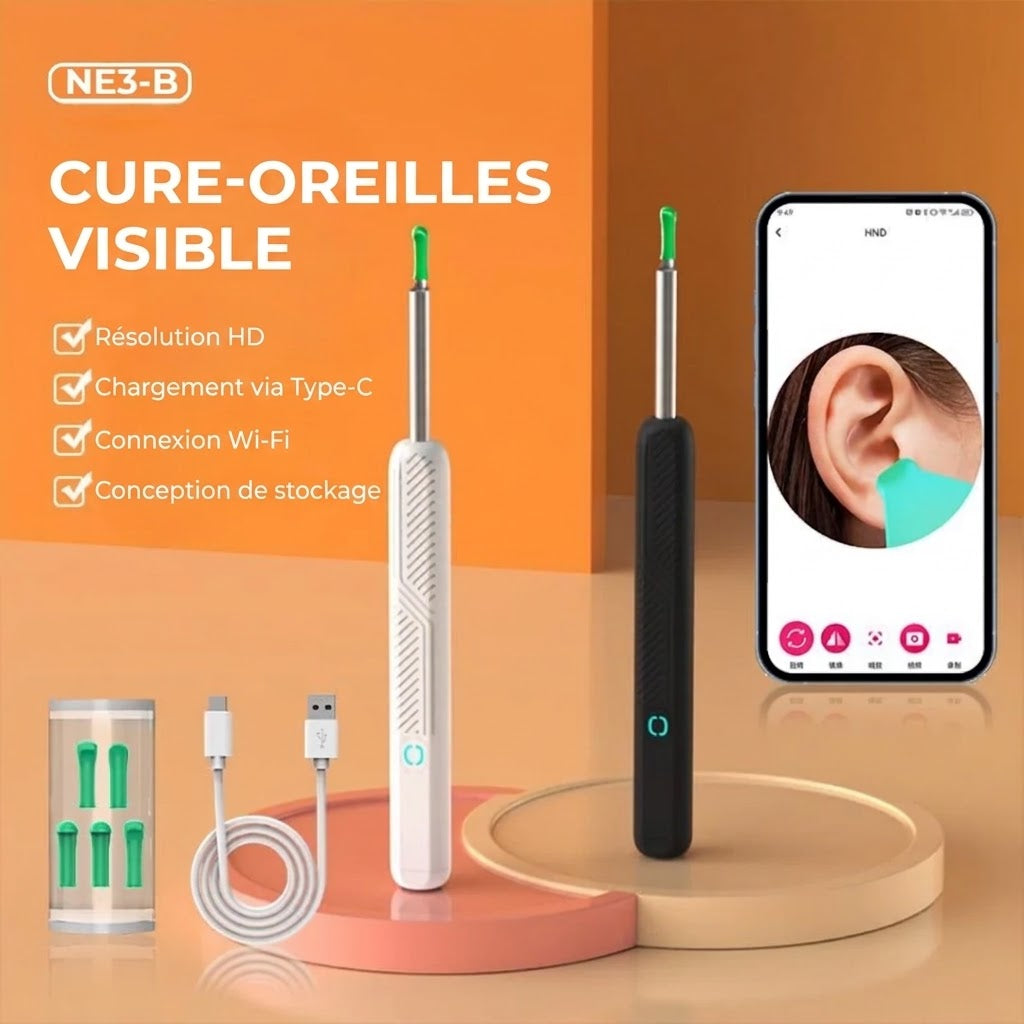 Otoscope sans fil avec caméra 1080P pour le retrait du cérumen