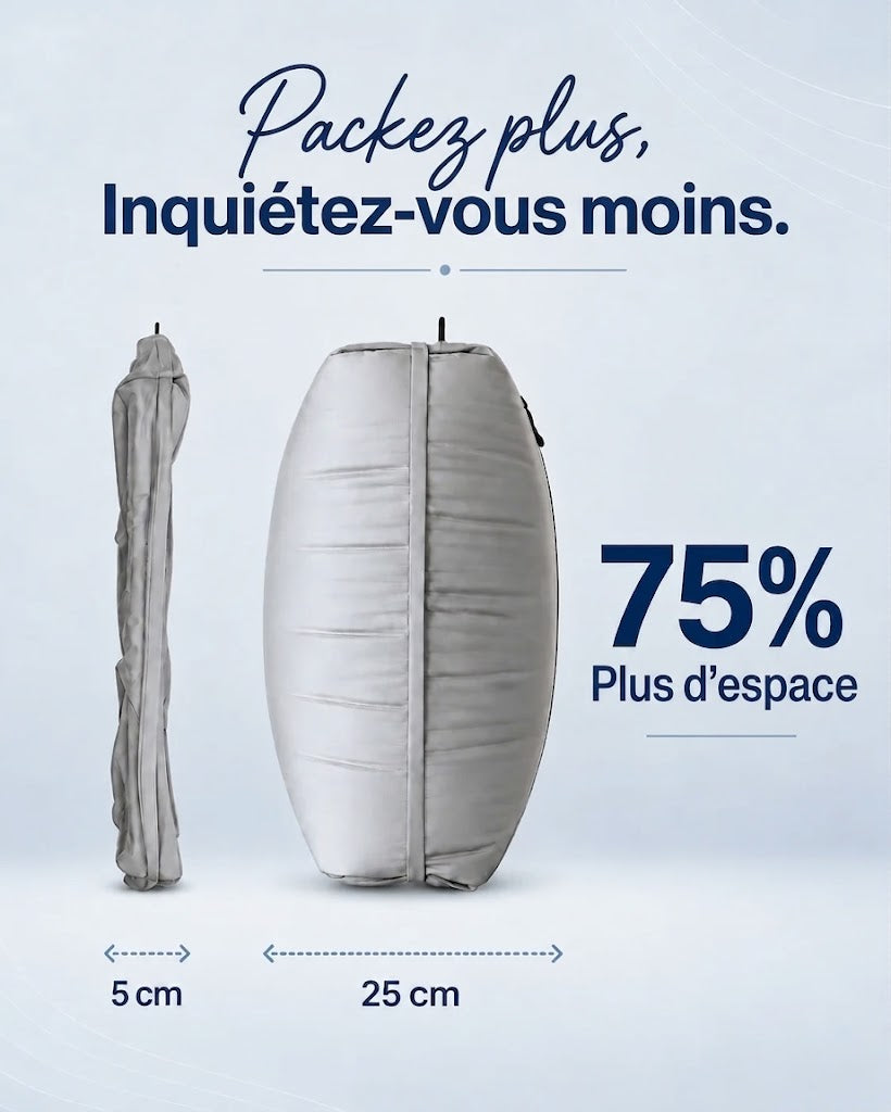 Lot de cubes d'emballage à compression PackFlat (或 Set d'organisateurs de voyage à compression PackFlat)