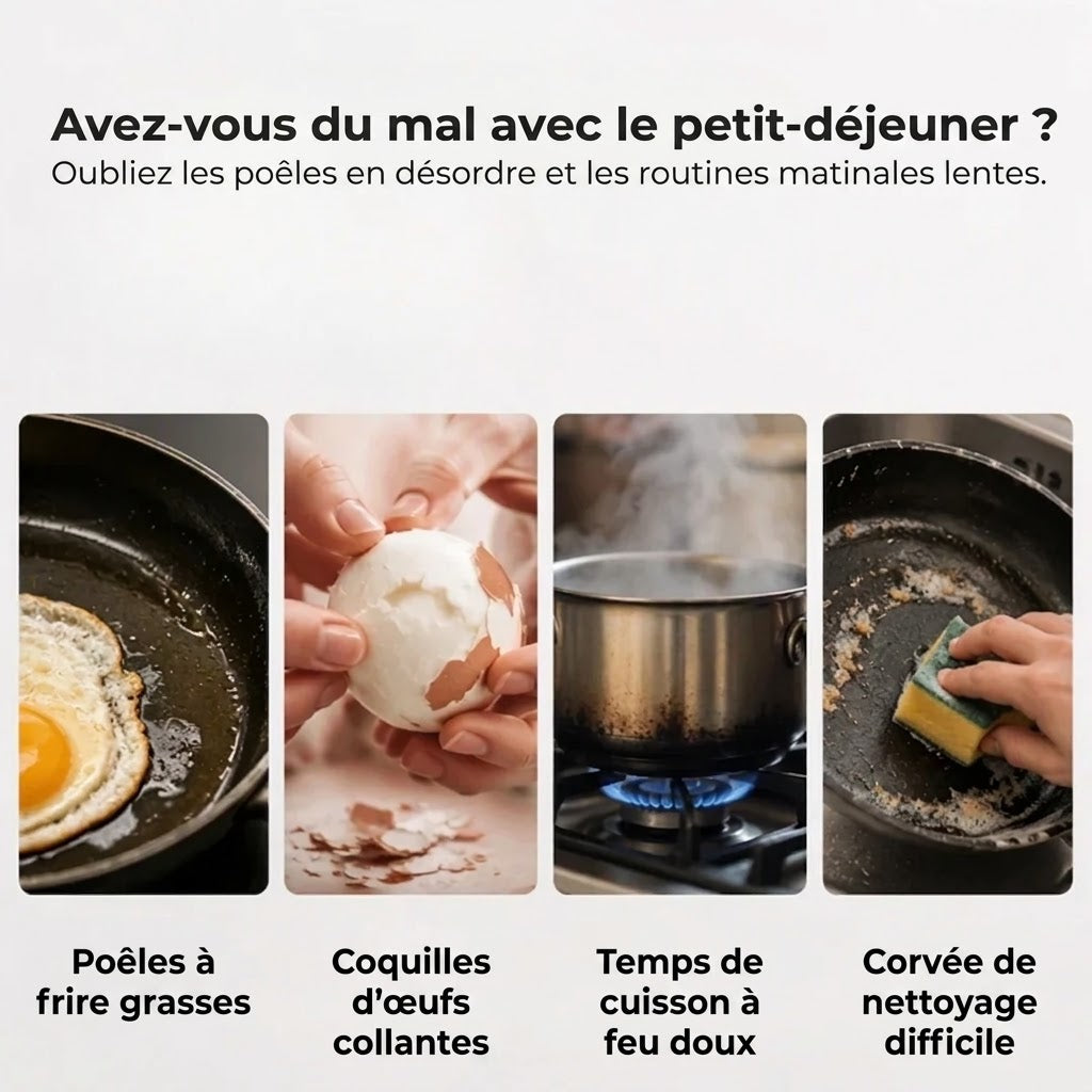 Cuiseur à œufs pour micro-ondes avec couvercle et poignée