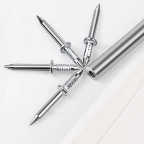 📢📢 40 % DE RÉDUCTION !! ⏰ Clous en acier au carbone pour pose sans joint – Tête en losange & revêtement anticorrosion, lot de 50 pièces avec outil pour une installation facile et durable ✨🛠️
