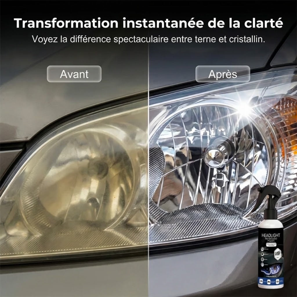 💡 Kit professionnel de restauration de phares – Élimine le jaunissement & restaure la clarté ✨