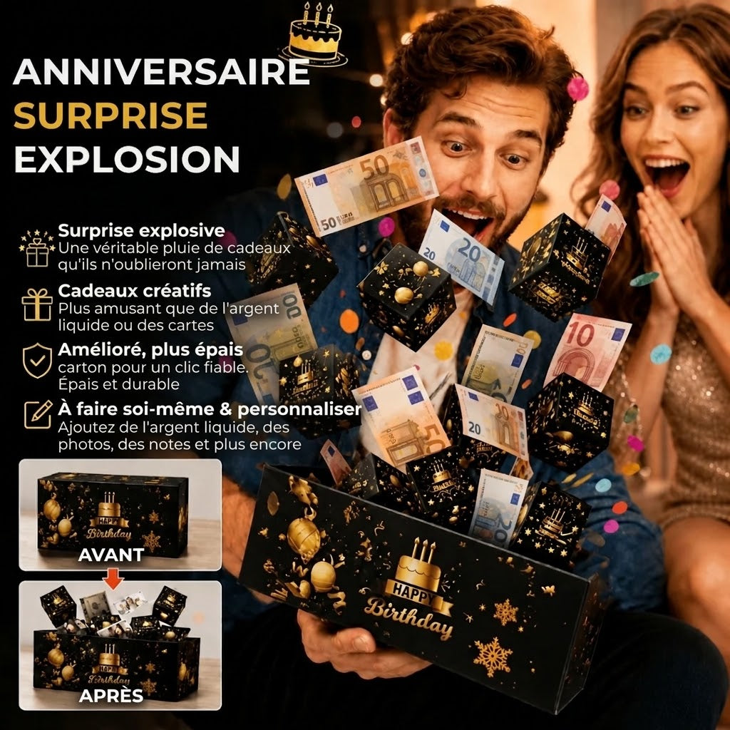 Boîte surprise explosive d'anniversaire