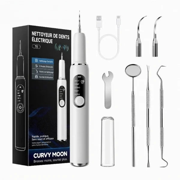 Set de nettoyeur de dents à ultrasons portable et détartreur dentaire