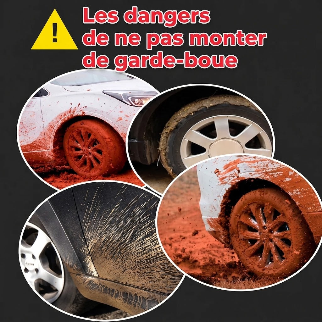 Bavettes garde-boue avec logo pour voiture – Lot de 4