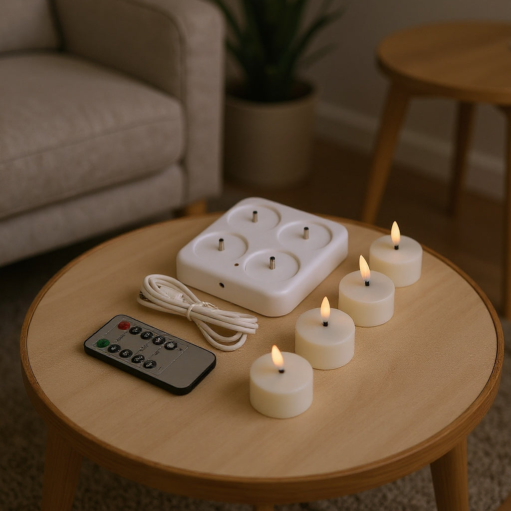 Bougies chauffe-plat LED rechargeables (sans flamme)