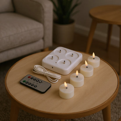 Bougies chauffe-plat LED rechargeables (sans flamme)