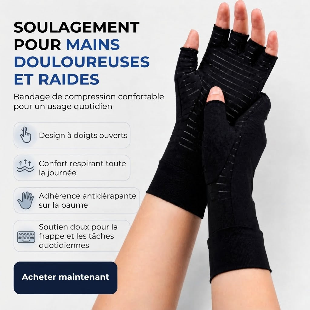 Gants de compression en cuivre – 1 Paire