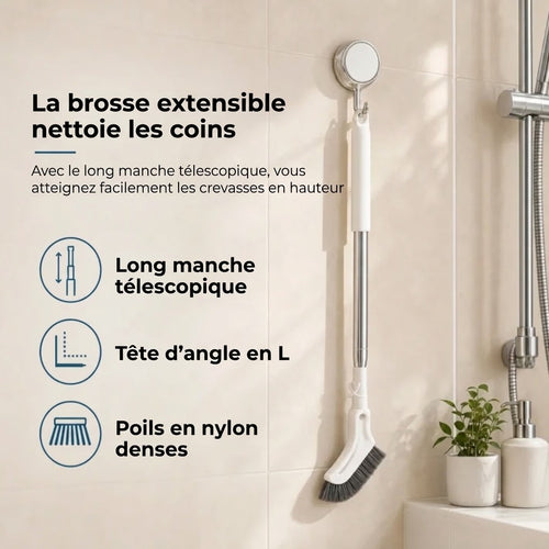 Brosse de nettoyage extensible pour fentes