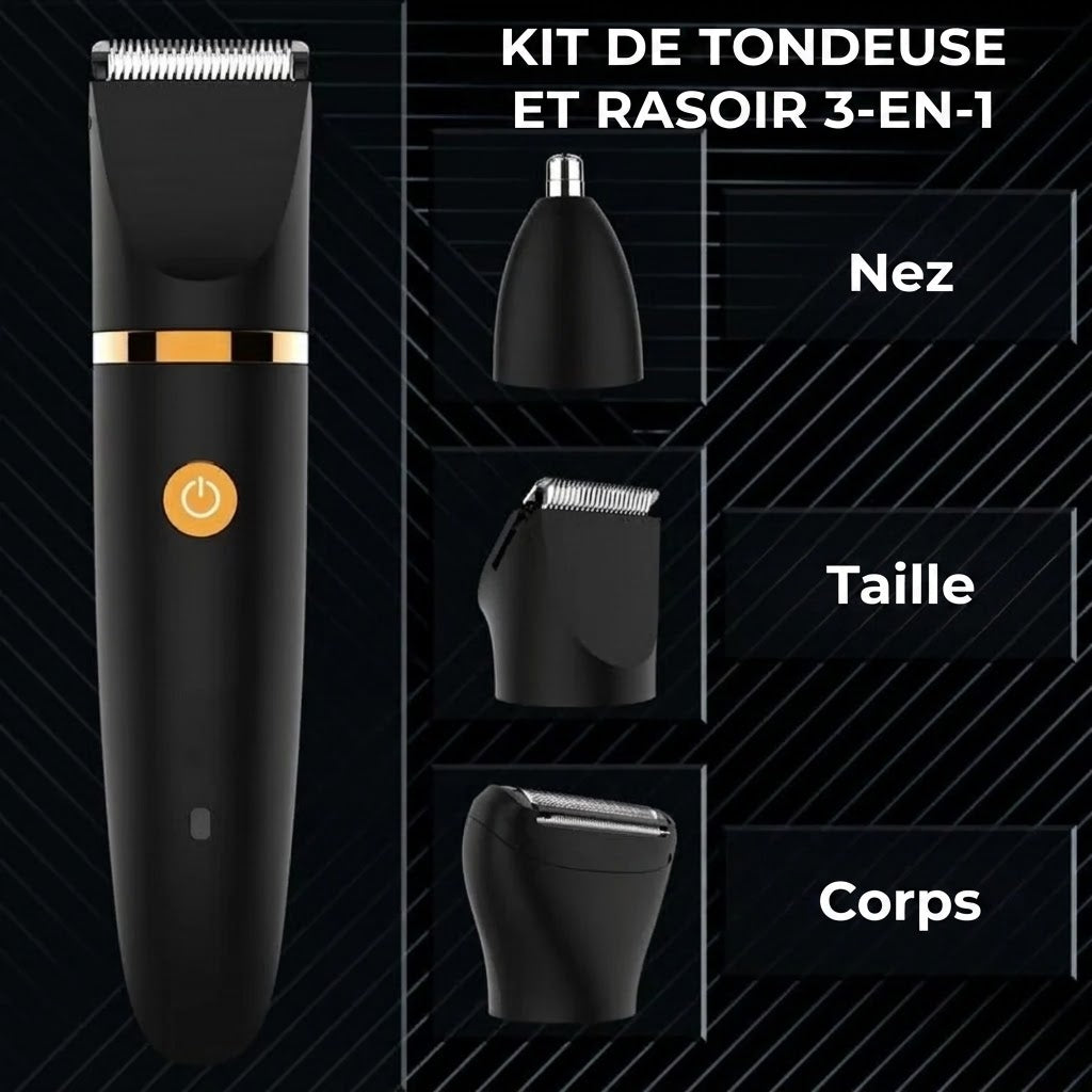 Tondeuse corporelle électrique 3 en 1 pour homme