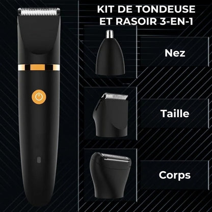 Tondeuse corporelle électrique 3 en 1 pour homme