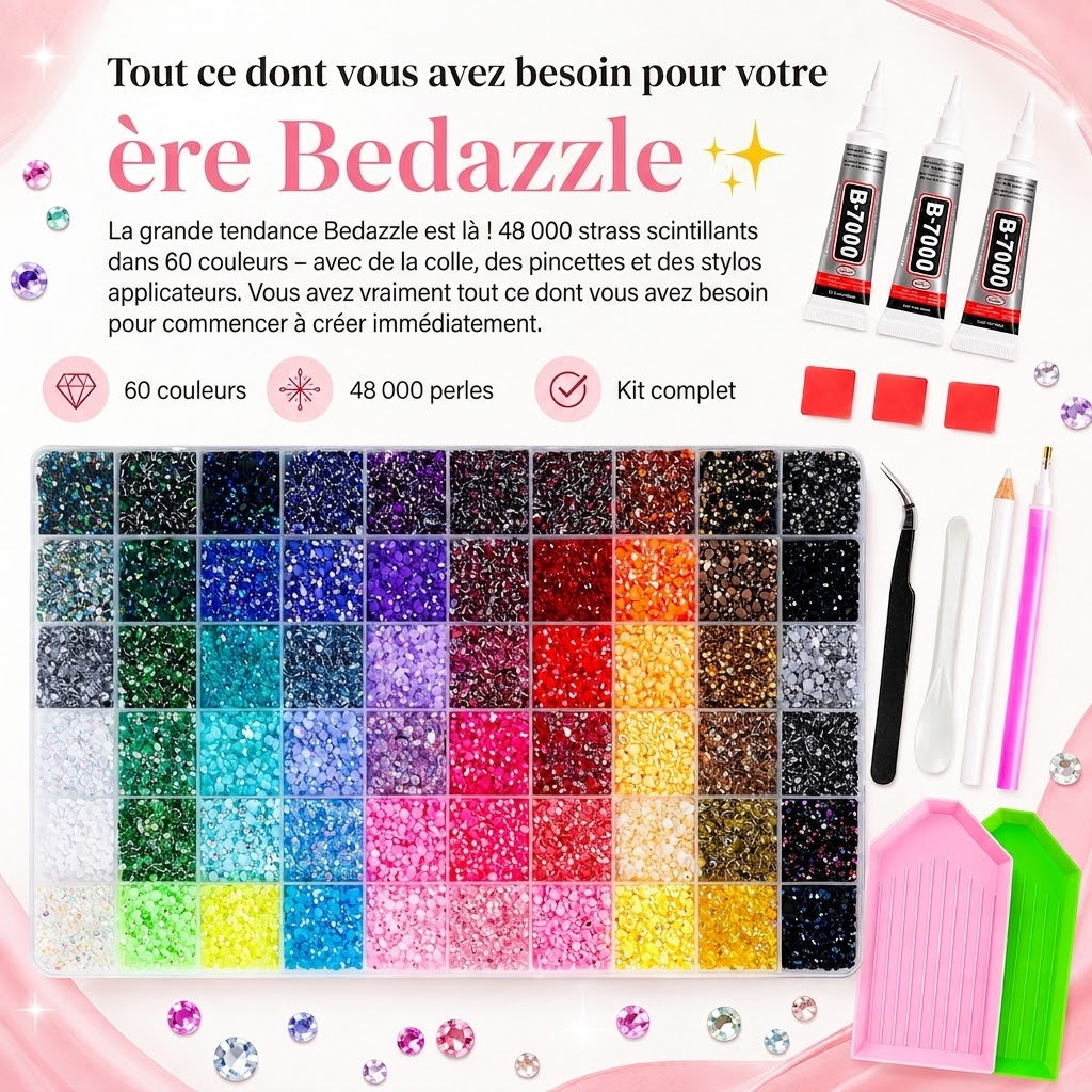 Kit de strass – 48 000 strass en 60 couleurs