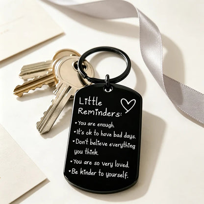Porte-clés inspirant avec texte gravé
