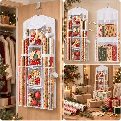 Wrap & Ready – Rangement suspendu pour emballage cadeau