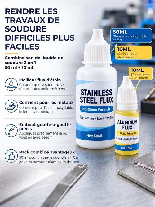 Flux de soudure puissant pour acier inoxydable et aluminium