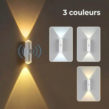 Applique murale LED avec détecteur de mouvement – Sans fil, dimmable et rechargeable par USB