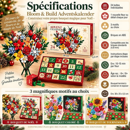 Calendrier de l'Avent Bloom & Build – Construisez votre propre bouquet magique pour Noël