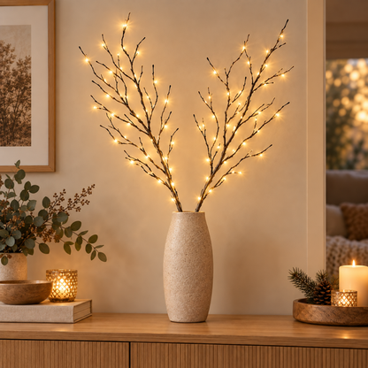 LumiBranch – Branches lumineuses LED à piles (Lot de 2 ou Lot de 4)