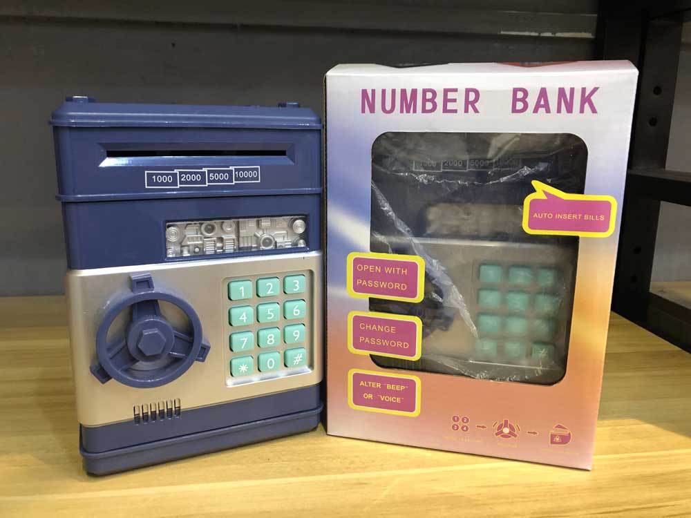 Mini tirelire distributeur automatique (ATM) – Dépôt/retrait et code PIN électronique