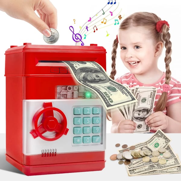 Mini tirelire distributeur automatique (ATM) – Dépôt/retrait et code PIN électronique