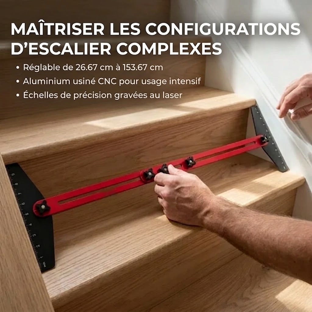 Gabarit d'escalier pliable en aluminium