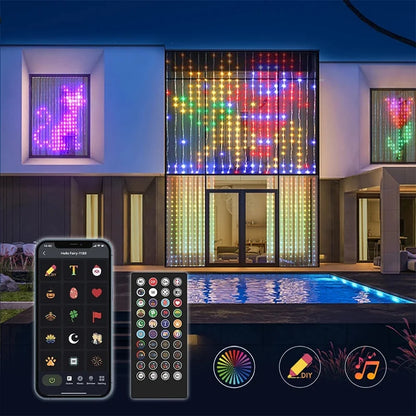 Rideau Lumineux LED Intelligent – Design lumineux personnalisable via APP