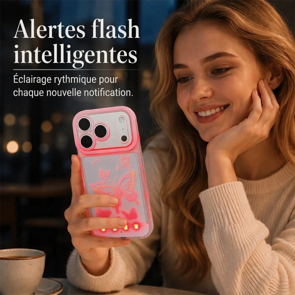 📢📢 40 % DE RÉDUCTION !! ⏰ Coque de téléphone papillon LED lumineuse
