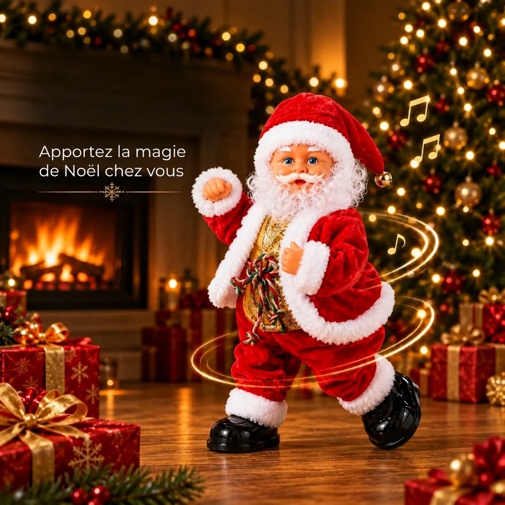 Père Noël dansant avec musique