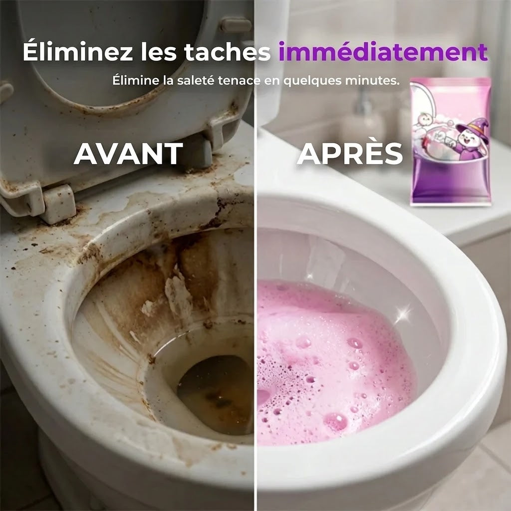 Poudre nettoyante moussante pour WC