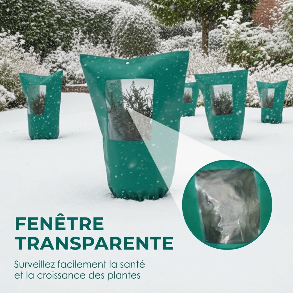 🌷 Housse d'hiver anti-gel pour plantes avec fermeture éclair et cordon de serrage