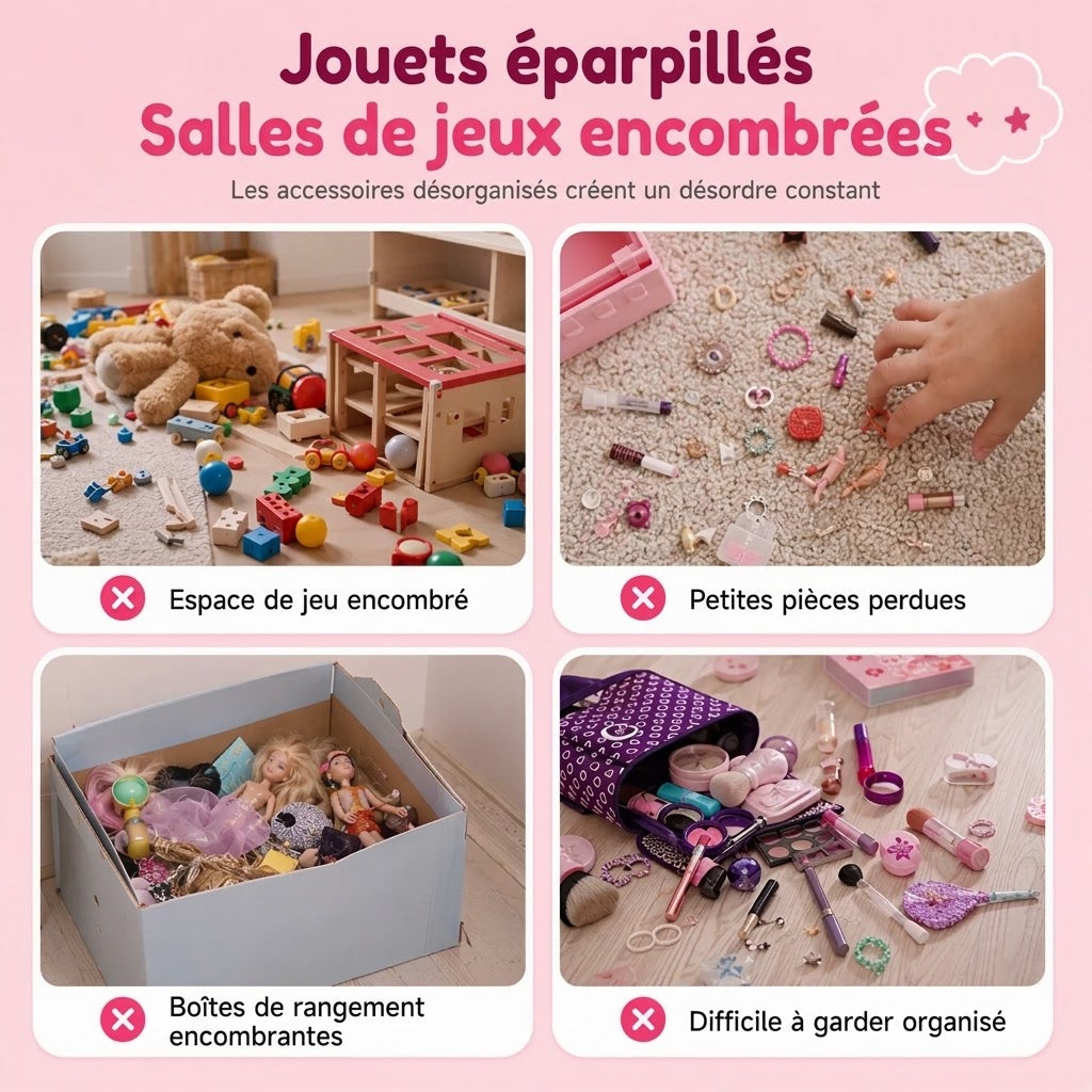 Valise coiffeuse de maquillage factice pour enfants – Coffret portable