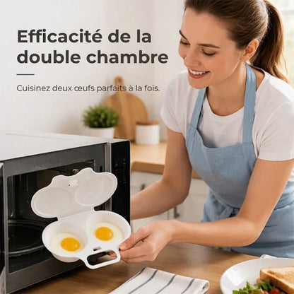 Cuiseur à œufs pour micro-ondes avec couvercle et poignée
